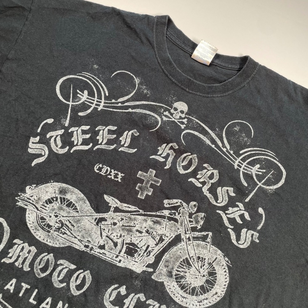 Steel Horses Moto Club Atlantic City Motorcycle Graphic‎ T-Shirt 2XL
